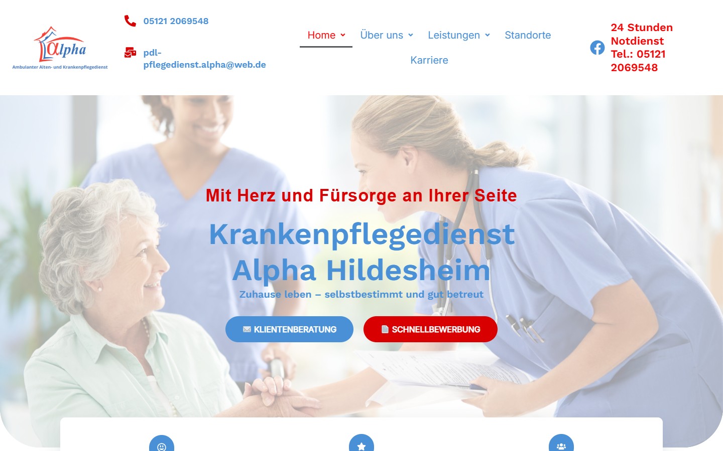 Krankenpflegedienst Alpha Website